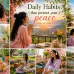 Daily habits that protect your peace A girl feeling calm and happy after finding her peace