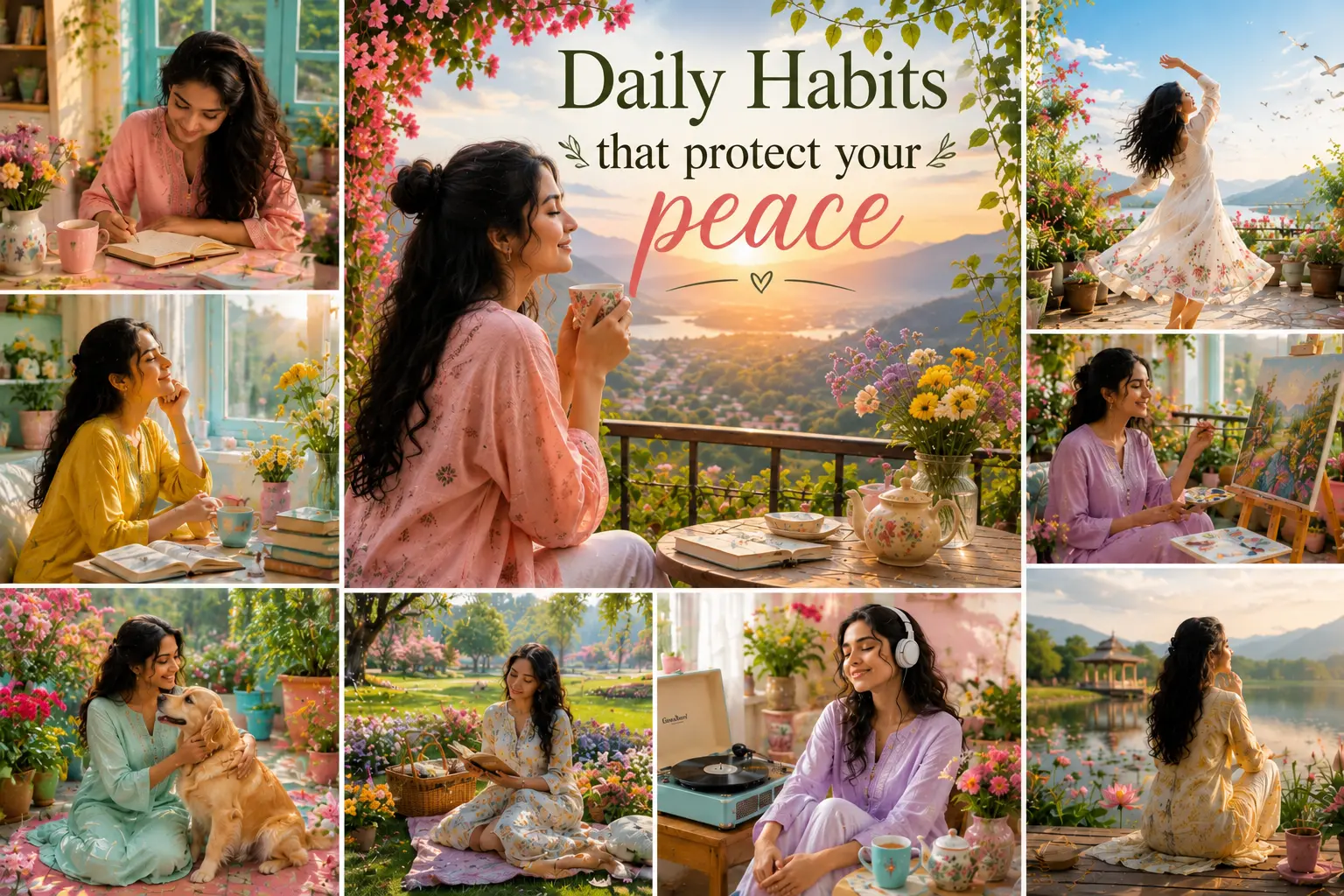 Daily habits that protect your peace A girl feeling calm and happy after finding her peace