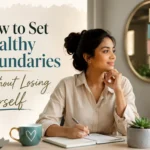 How to Set Healthy Boundaries Without Losing Yourself – confident woman learning to say no respectfully while protecting her emotional well-being and self-respect.