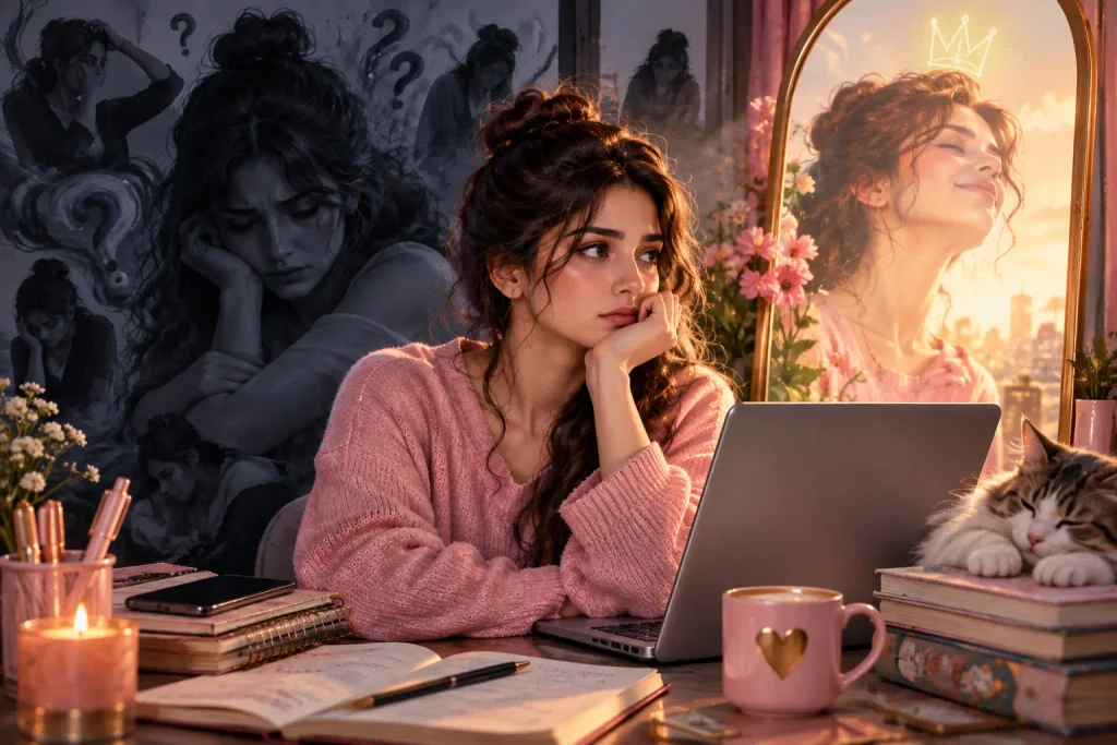 Why do I doubt myself – woman experiencing self-doubt while trying her best