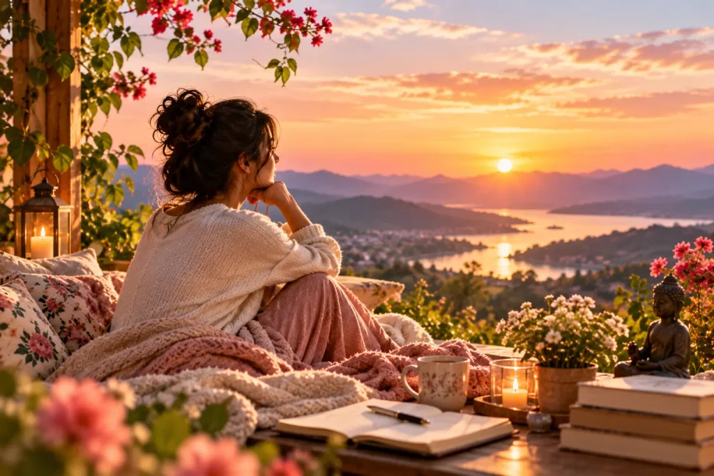How to manage anxiety by finding emotional balance through self-care, quiet reflection, and peaceful surroundings.