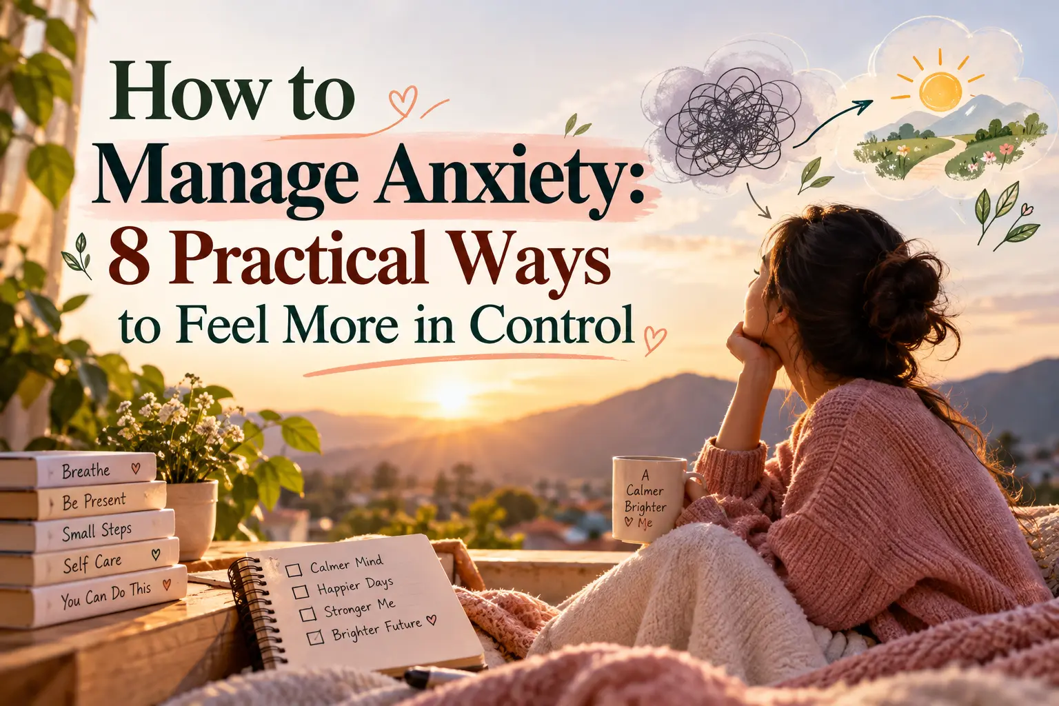 How to manage anxiety with eight practical ways to feel more in control and find inner peace.