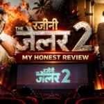 Jailer 2 movie review featured image with Rajinikanth, cinematic action visuals and the movie title.